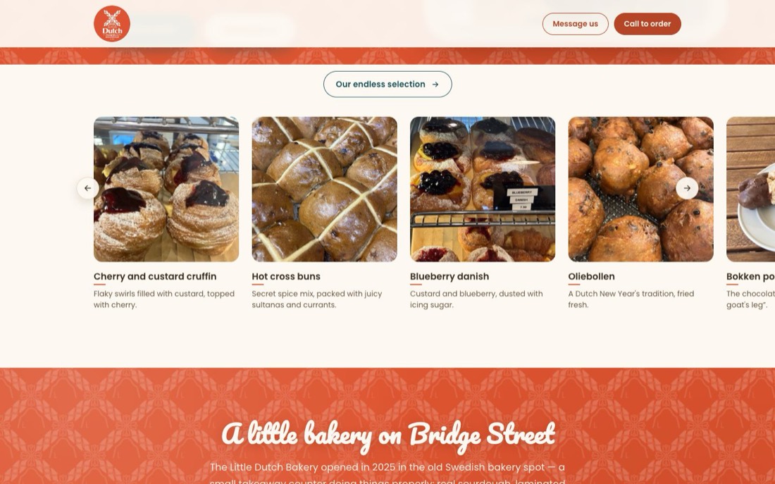 The Little Dutch Bakery pastry selection